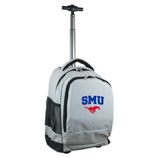 CLSML780-GY: NCAA Southern Methodist Mustangs Wheeled Premium Backpack